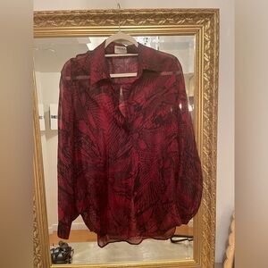 L’Agence Intermix Red Sheer Blouse